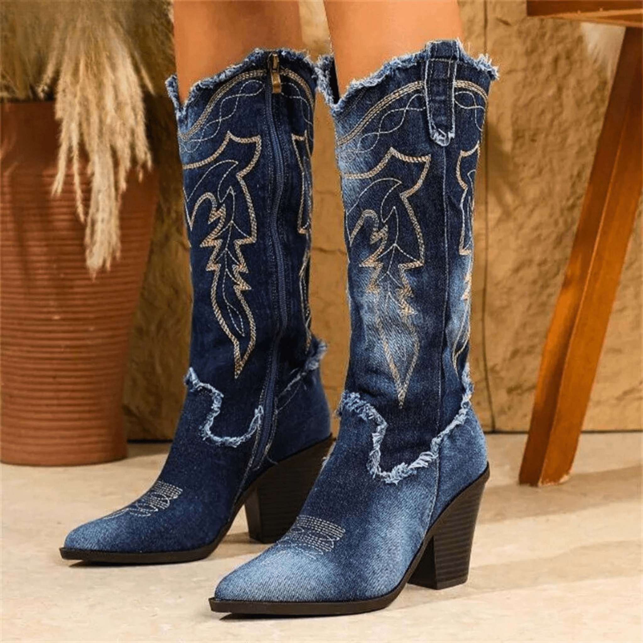 Denim Boots