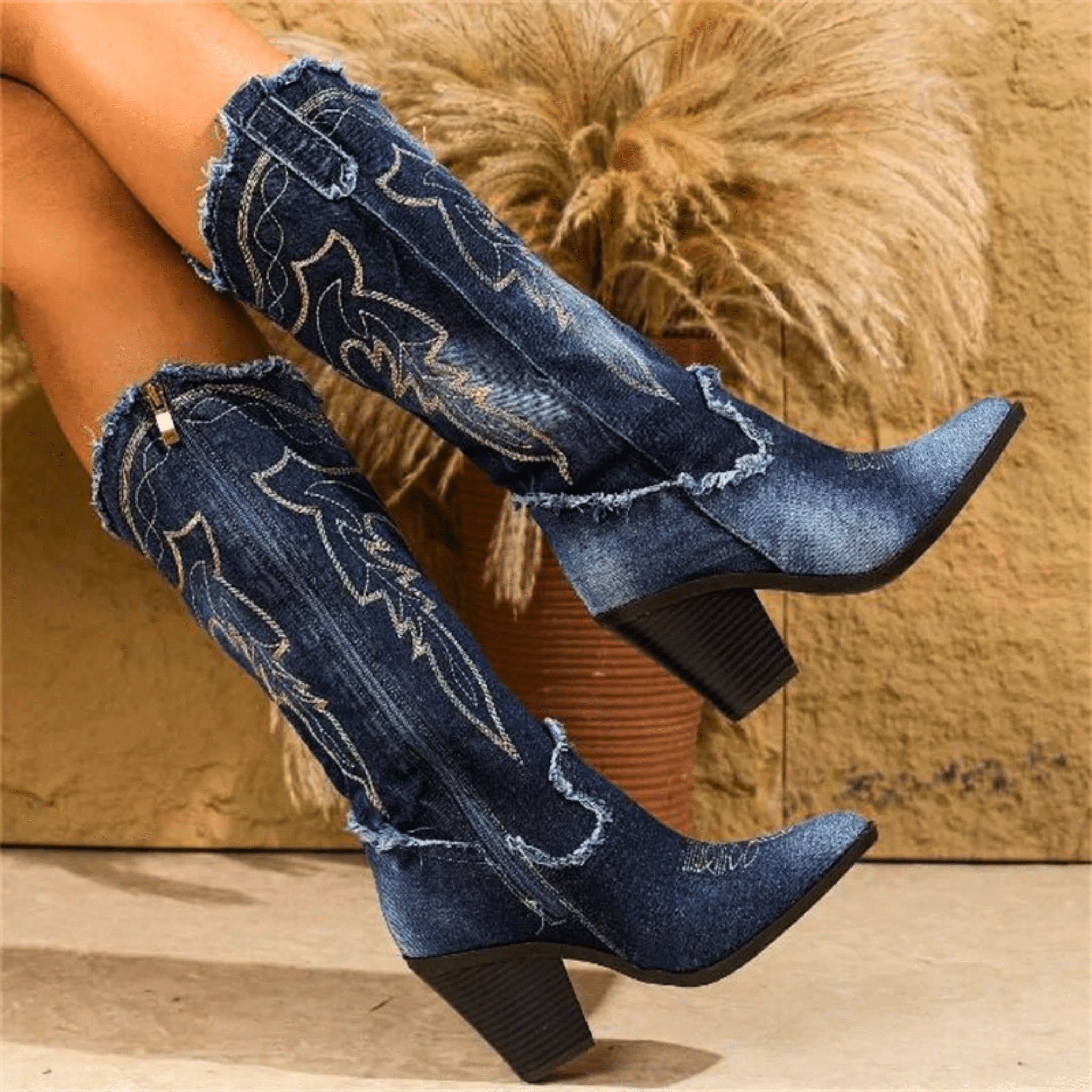 Denim Boots