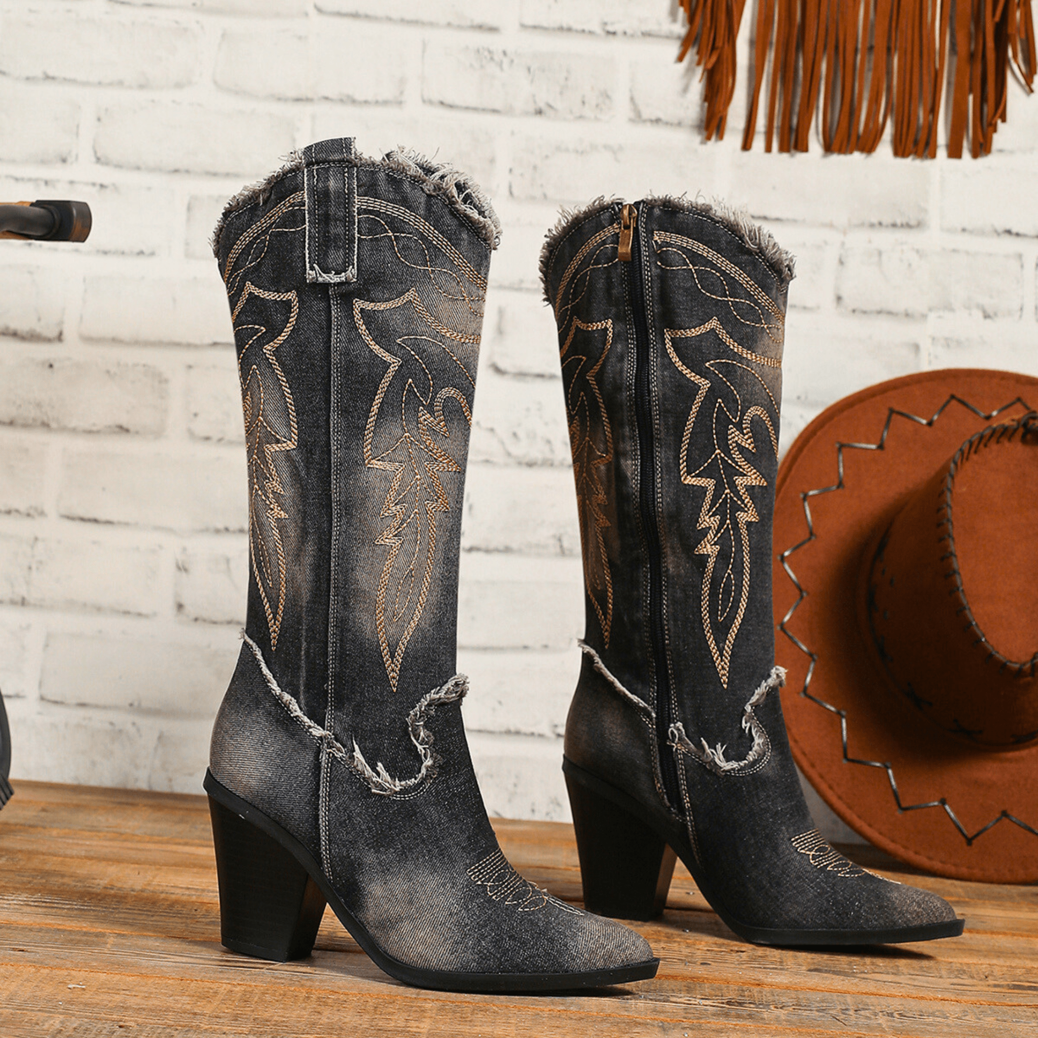 Denim Boots